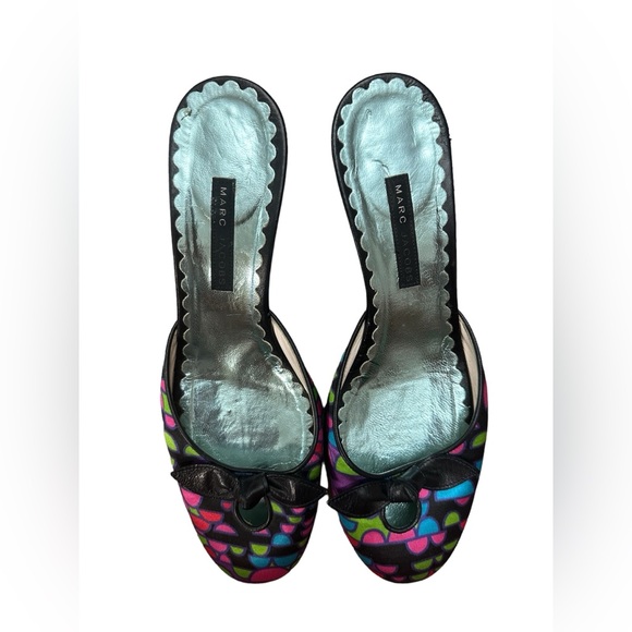 Marc Jacobs silk colorful print mules kitten heels. Sz. 8 - Picture 5 of 10